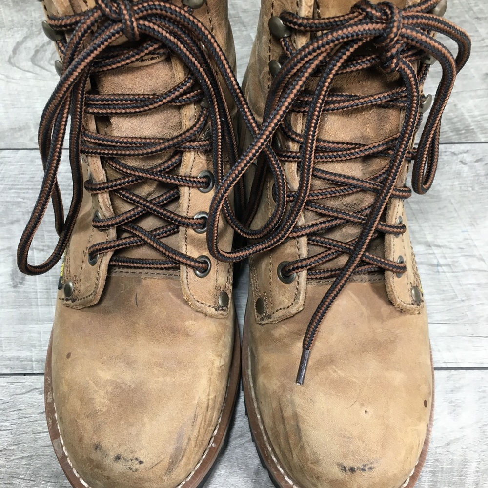 Ad-Tec Brown Leather Womens Granny Grunge Punk Riding Lace Up Soft Toe Boots 6.5 - Picture 5 of 10